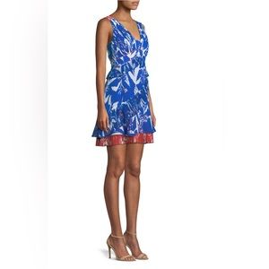 Tanya Taylor Eva Pleated Tulip-Print Mini Dress